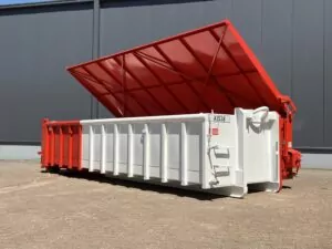 Container met hydraulisch deksel