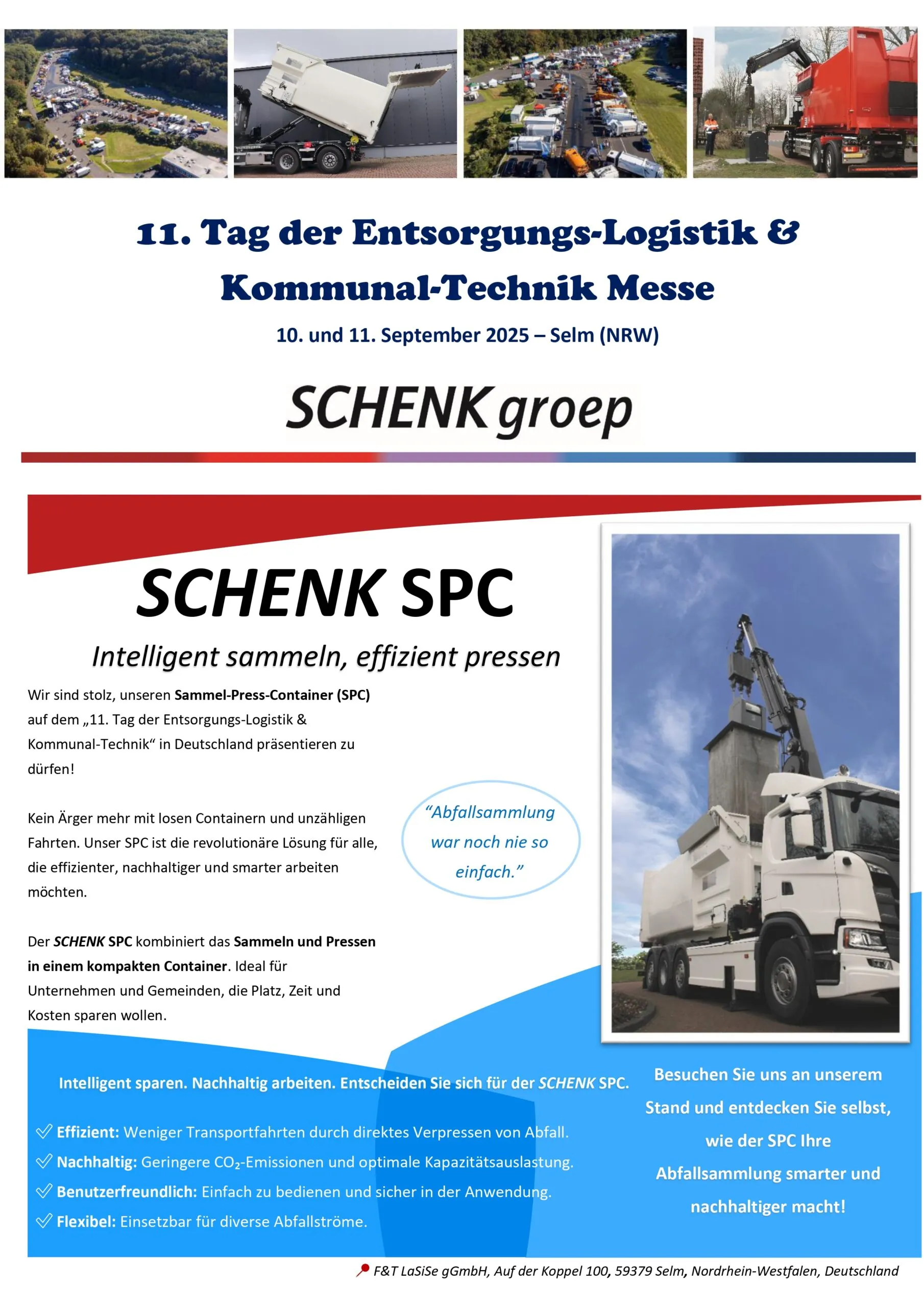 SCHENK SPC auf der Fachmesse in Selm: Entdecken Sie intelligente Abfallsammlung am 10. & 11. September